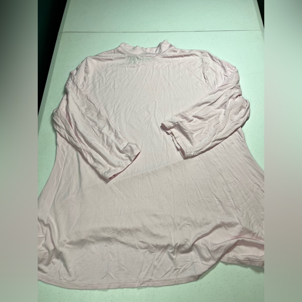 H by Halston Soft Stretch Long Length light Pink Jersey Knit Top XL